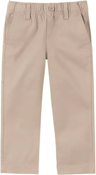 IZOD boys School Uniform Flat Front Twill Pants Khakis, Navy, 16 Husky