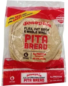 Joseph's Pita Bread Flax Oat Bran Whole Wheat