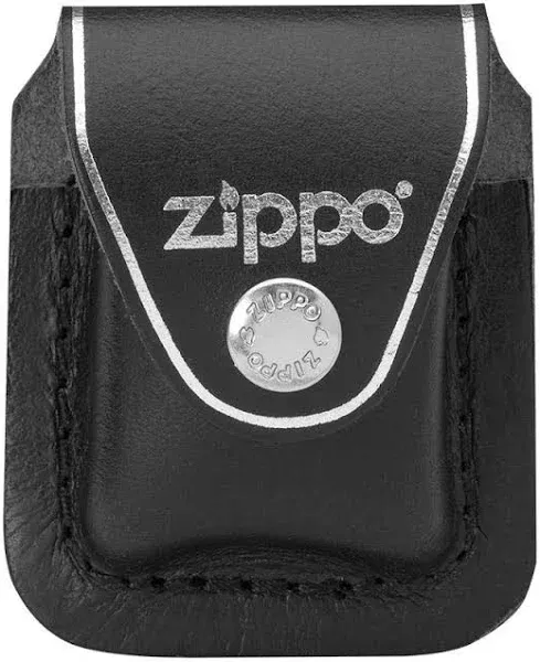 Zippo LPCBK Black Leather Lighter Pouch with Clip