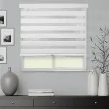 Chicology Cordless Cut-to-Width Dual Layer Zebra Roller Shade 39&#034; x 72&#034;