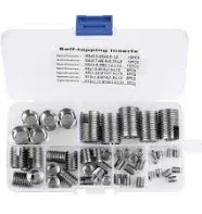 50Pcs Stainless Steel Inner Thread Self Tapping Thread Inserts Set Thread Reinforce Repair Tool M3- with a Storage Case