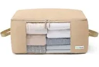 Clothing Storage Bags Clothes Organizer folding fabric bags for sweaters, clothing, garment, bedding, quilt, linens, large folding organizers with zip & window, mothproof underbed space saver bins