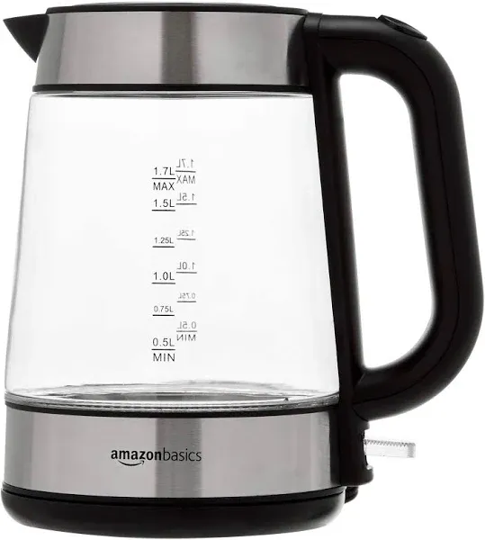 Electric Glass and Steel Hot Tea Water Kettle, 1.7-Liter