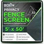 Boen Privacy Netting Green 5' x 50', w/ Reinforced Grommets