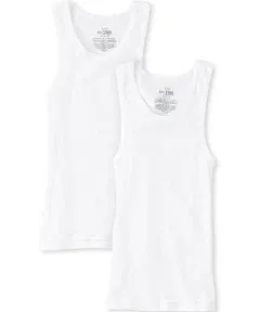 New The Children’s Place Boys White Tank Tops Pack Of 2 Size XXLARGE (16)