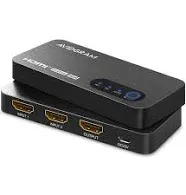 HDMI 2.1 Switch 8K, AVIDGRAM HDMI Switcher 2 in 1 Out, 2 Port 4K 120Hz Auto HDMI Selector Hub Support 8K@60Hz 48Gbps, Compatible with Xbox Series X, PS4 Pro, PS5, UHD TV, Monitor, Projector