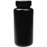 United Scientific 33465 Reagent Bottle - Wide Mouth - 500 mL, Amber, H