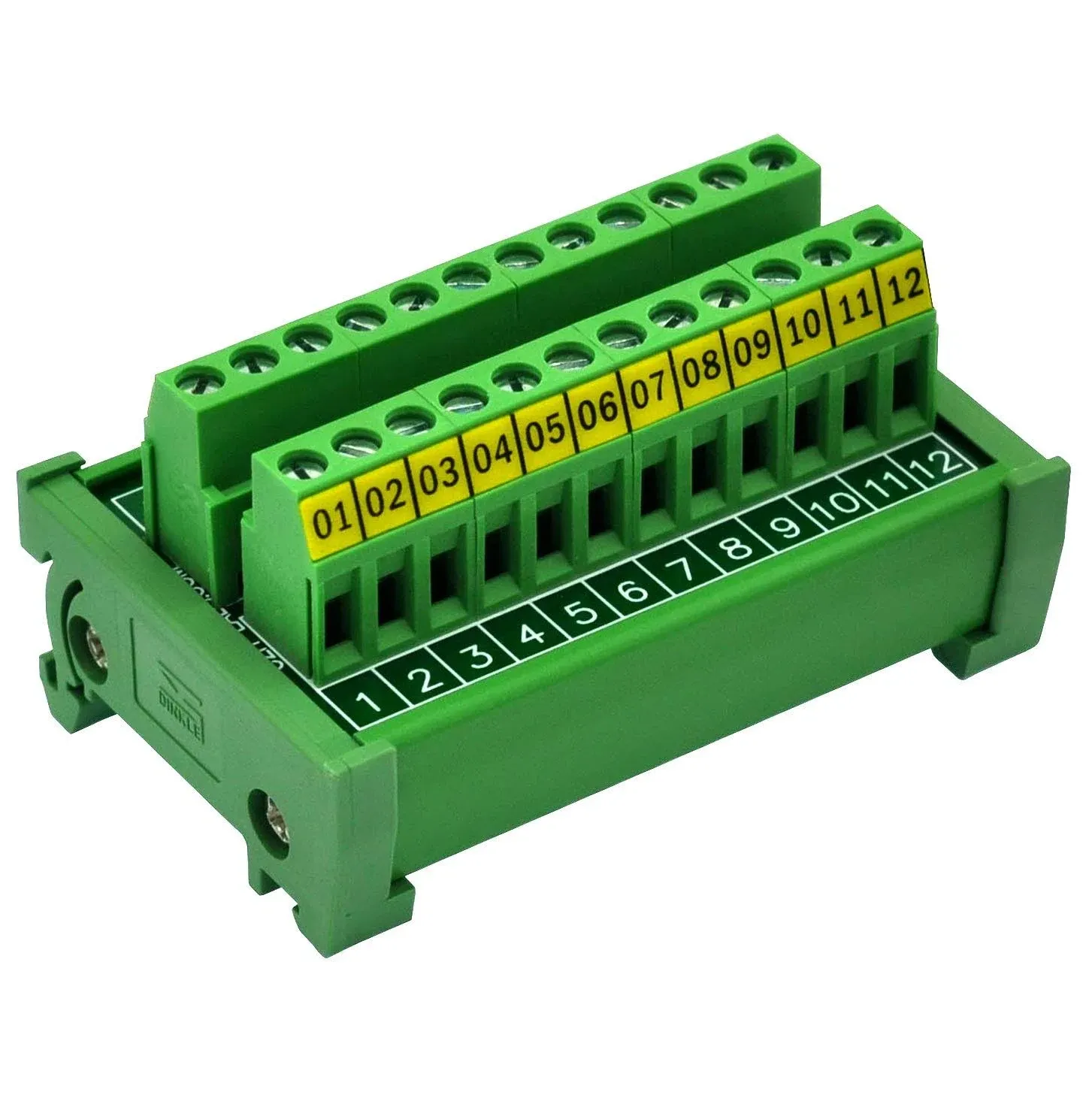 DIN Rail Mount 24A/400V 12 Position Screw Terminal Block Distribution Module