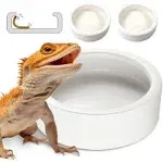 HELIME Reptile Food Dish Bowl, Worm Water Dish Small (2.75in) Lizard Gecko Ceramic Pet Bowl, Mealworms Bowls for Leopard Bearded Dragon Chameleon