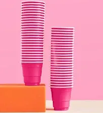 That's Hot Shots - 50 hot pink plastic cups