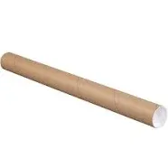 Partners Brand 2-1/2" x 36" Kraft Mailing Tubes with Caps P2536K