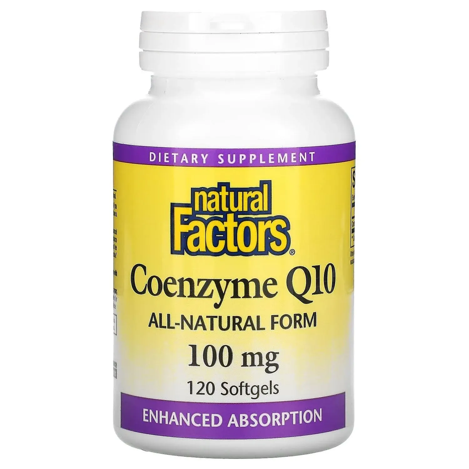 Natural Factors, Coenzyme Q10 100 mg, Natural Coenzyme Q10 Supplement for Energy, Heart and Cognitive Support