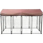 TRIXIE Deluxe Outdoor Dog Kennel 8&#039; x 4&#039; x 4.5&#039; Double-Door Gate Steel w/ Cover