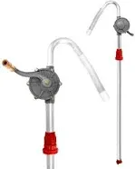 QWORK Aluminum Drum Rotary Hand Pump, Barrel Pump Hand Crank Oil Gas Barrel Drum Pump Rotary Oil Fuel for 5, 15, 30, 55 gal