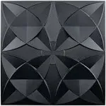 Art3d 2x2 PVC Decorative Suspended Ceiling Tile, Glue-up Ceiling Panel Classic Floral (Pack of 12) Black