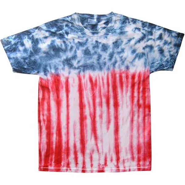 Tie-Dye CD100 Men 5.4 oz., 100% Cotton Tie-Dyed T-Shirt - Flag - M