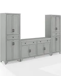 Crosley Tara 3 Piece Sideboard and Pantry Set