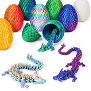 3D Printed Dragon Egg, Mystery Crystal Dragon Egg Fidget Toys Surprise, Articulated Crystal Dragon Eggs with Dragon Inside(Laser Purple)