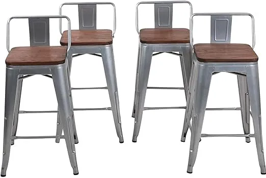 Andeworld Set of 4 Metal Bar Stools