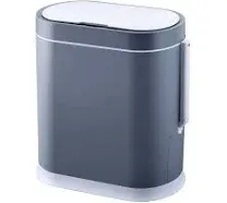 Bathroom Slim Plastic Trash Can with Toilet Brush - 2.5 Gallon Waterproof