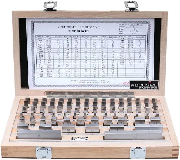 Accusize Industrial Tools Accusize 81 Pc Grade As-1 Steel Gage Block Set