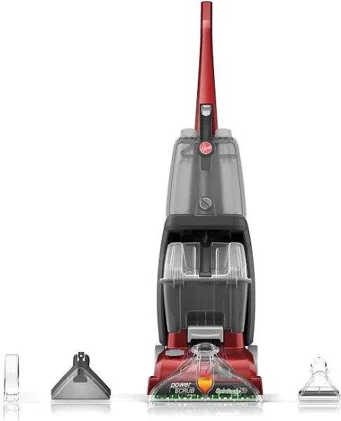 Hoover, Red Power Scrub Deluxe Carpet Cleaner Machine, Upright Shampooer, with Storage Mat, FH50150B