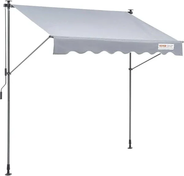 VEVOR Manual Retractable Awning Outdoor Retractable Patio Awning Sunshade Shelter