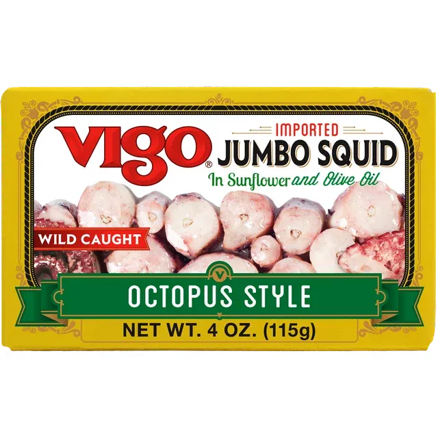 Vigo Jumbo Squid In Sunflower And Oilve Oil