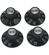 KAISH Set of 4 Witch Hat Knobs with Set Screw Guitar Knobs 2 Volume 2 Tone For 72 ...