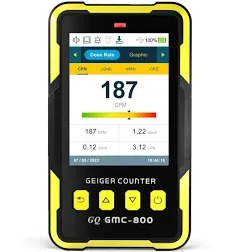 Nuclear Radiation Detector GQ GMC-800 Geiger Counter USA Design Product US National Standard Large Color LCD Display 5 Alarm Types Dosimeter Data Save & Global Share Beta Gamma X-ray Portable Device