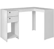 Palermo Classic L-Desk With 2 Drawers And 1 Cubby In White