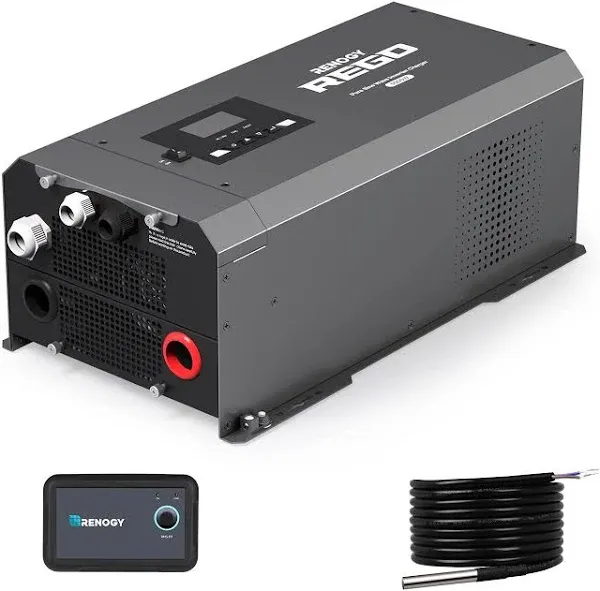 Renogy REGO 12V 3000W Pure Sine Wave Inverter Charger w/LCD Display