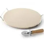 Pizza Stone Round Calzones Baking Crispy Pizzas Chef Oven Natural Large 13 Inch