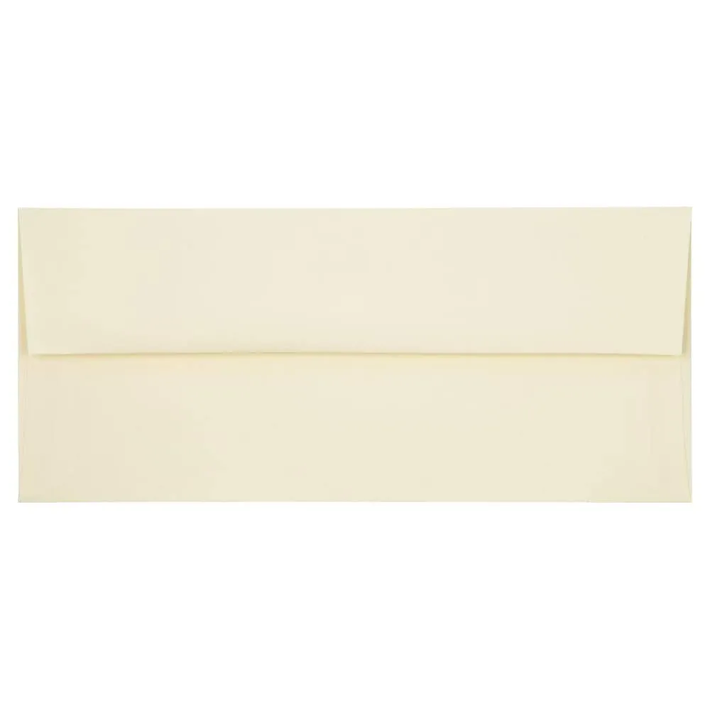 JAM PAPER #10 Business Strathmore Envelopes - 4 1/8 x 9 1/2 - Ivory Wove - 50/Pack