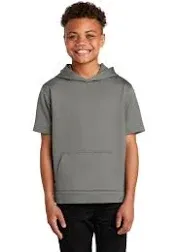 Sport-Tek Youth Sport-Wick Fleece Short Sleeve Hooded Pullover