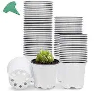 GROWNEER 120 Packs 4 Inches Plastic Plant Nursery Pots