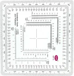 Gotical New and Improved Version Military Style MGRS/UTM Coordinate Grid Reader, and Protractor,Coordinate Scale Map Reading and Land Navigation Topographical Map Scale