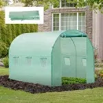 Outsunny Replacement Greenhouse Cover Tarp with 12 Windows Green 10&#039;x6.6&#039;x6.6&#039;