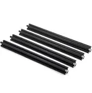 Iverntech 4PCS 300mm 2020 V Slot Aluminum Extrusion 11.81 inches Black Aluminum Profile European Standard Anodized Linear Rail for DIY 3D Printer and CNC Machines