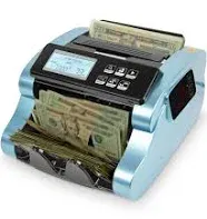 BC-1100 Money Counter Machine with Counterfeit Detection UV/MG. Bill Counter. 3 Displays. 1500 Bills/min. USD. Business Grade.