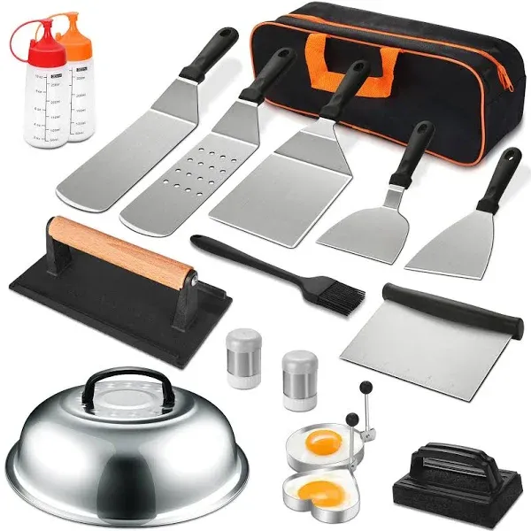 18PCS Griddle Accessories Kit, Flat Top Grill Accessories Set for Blackstone and