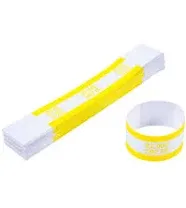 L LIKED Pack of 100 Currency Band Bundles Self Sealing Currency Straps Bands Money Bill Wrappers (Yellow $1000-100 PCS)…