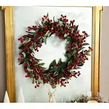 Valerie Parr Hill 24 inch Holly and Berry Wreath