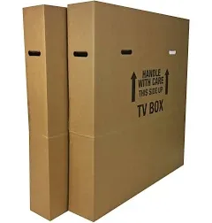 uBoxes Double Wall TV Moving Boxes 72 x 6 x 42 In Boxes w/ Sleeves, 2 Pack