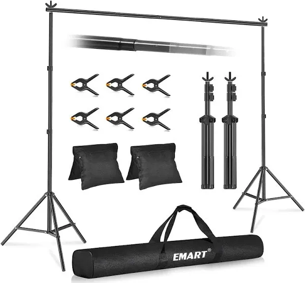 EMART Backdrop Stand 10x10ft(WxH) Photo Studio Adjustable Background Stand Support Kit