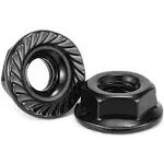 5/16-18 Serrated Flange Hex Lock Nuts 100Pcs 304 Stainless Steel 18-8, Full Thread, Hex Drive, Bright Finish, Black Oxide by SG TZH