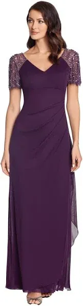 XSCAPE Petite Embellished Chiffon Gown MSRP $209 Size 4P # 12A 2018 Blm