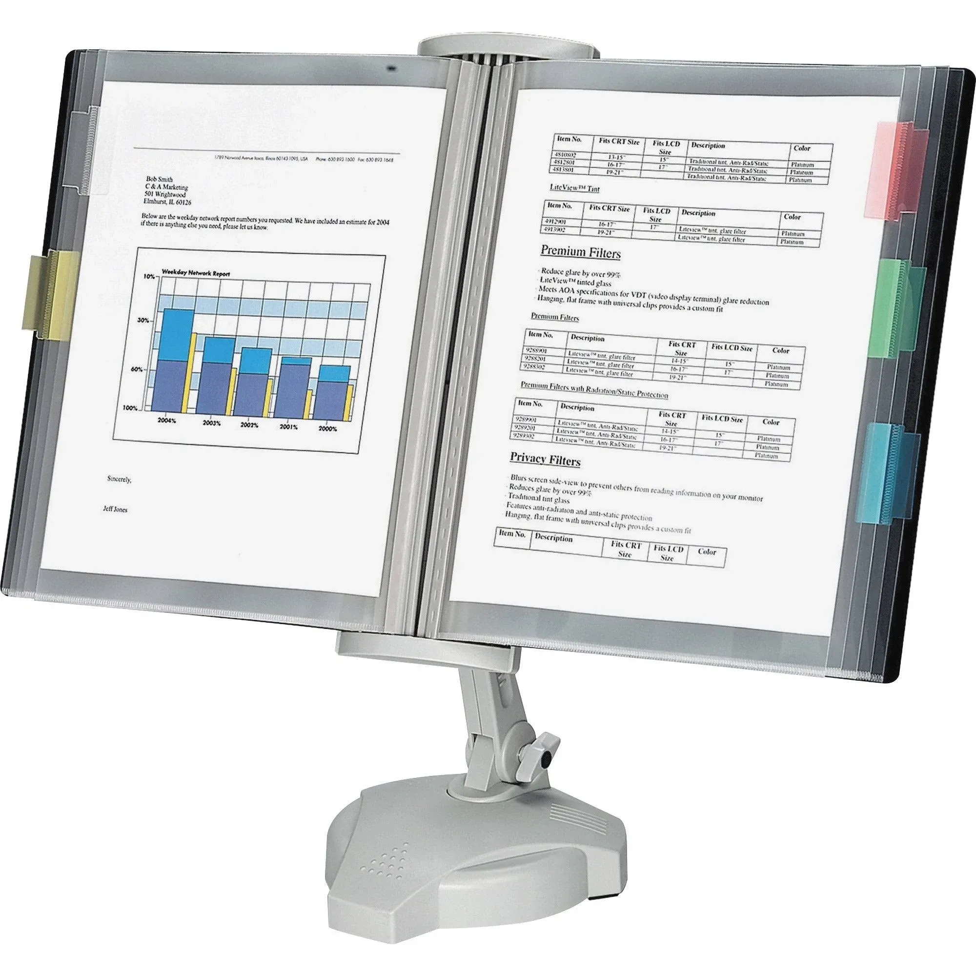 Fellowes 22300 Desktop Reference Rack,W8d Base,21-1/8-Inch x7-1/8-Inch x18-5/8,PM