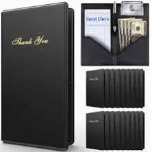 20 Black Guest Check Presenter Book Credit Card Holder Restaurant Bill Receipt