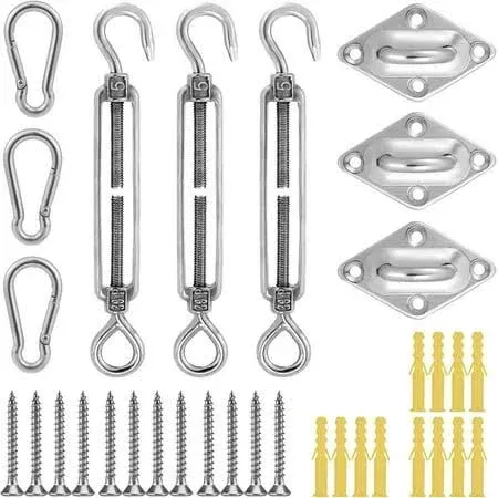 Shade Sail Hardware Kit for Triangle Sun Shade Sail Installation